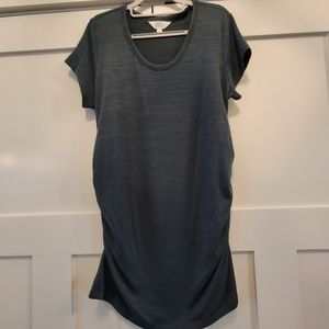 Woman's large market and spruce navy blue maternity top